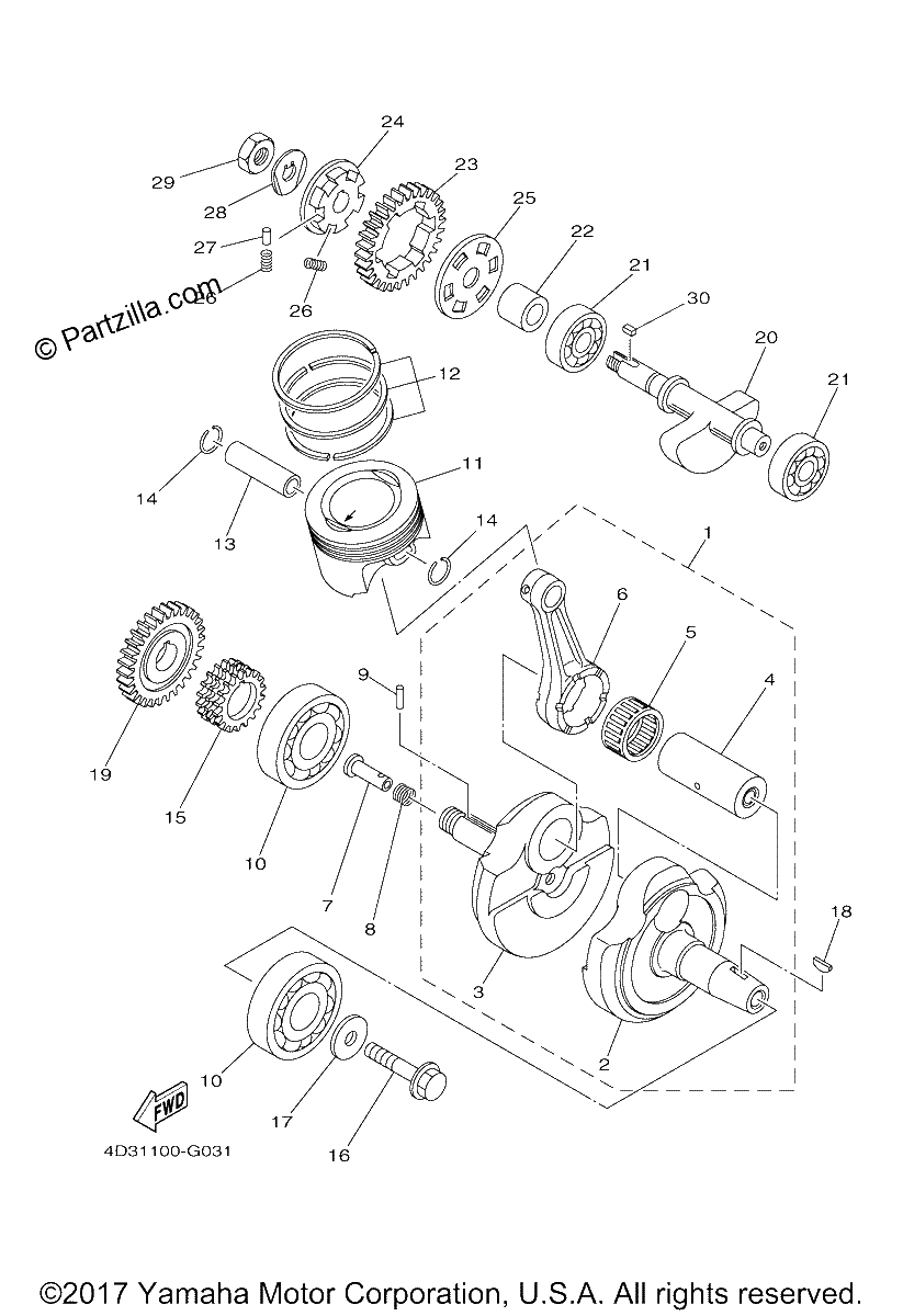 Diagrama de CRANKSHAFT PISTON
