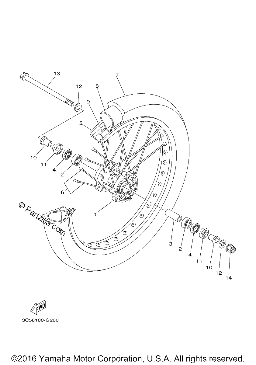 Diagrama de FRONT WHEEL