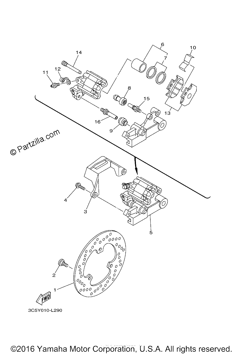 Diagrama de REAR BRAKE CALIPER