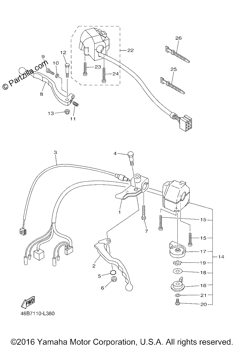 Diagrama de HANDLE SWITCH LEVER