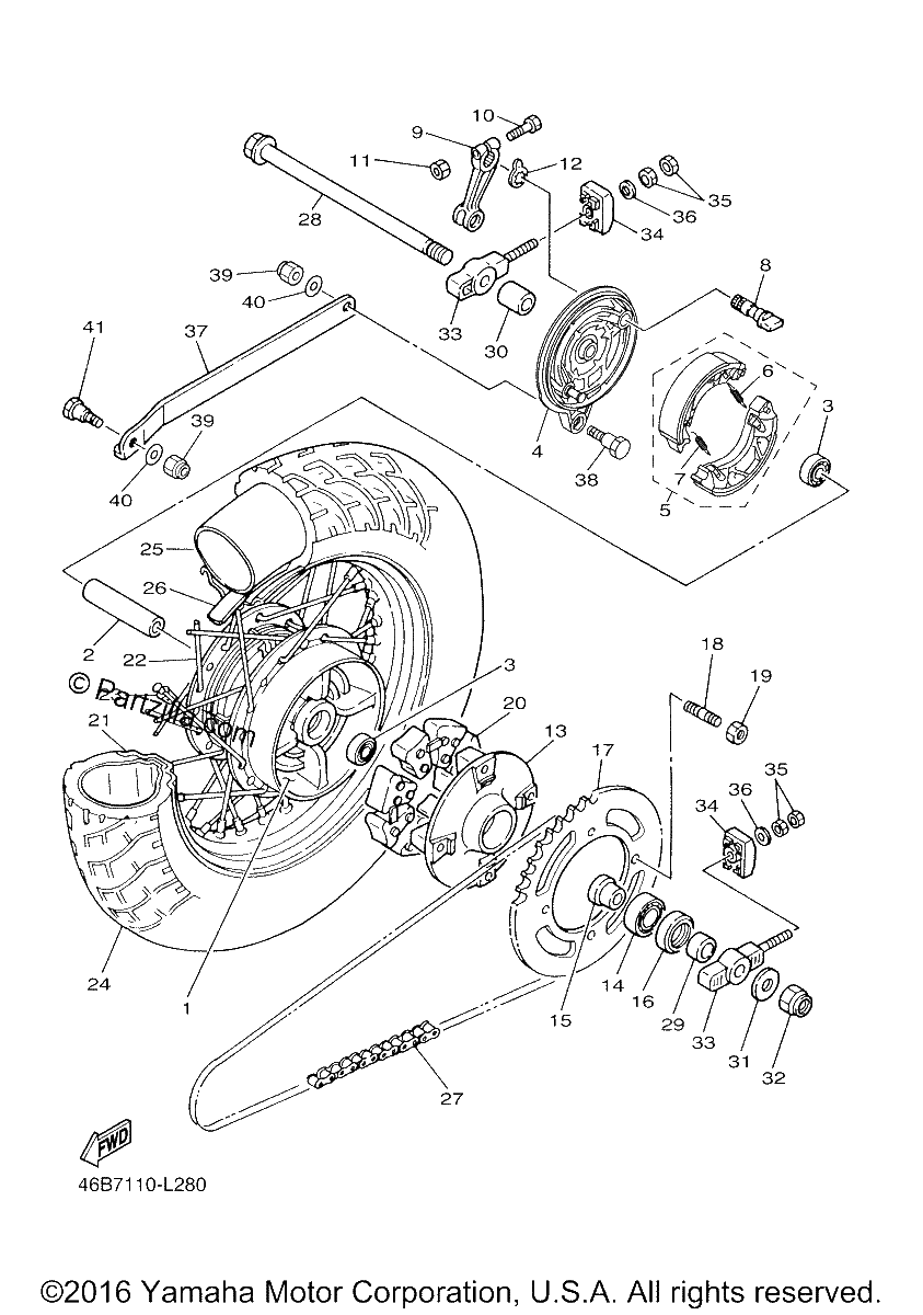 Diagrama de REAR WHEEL