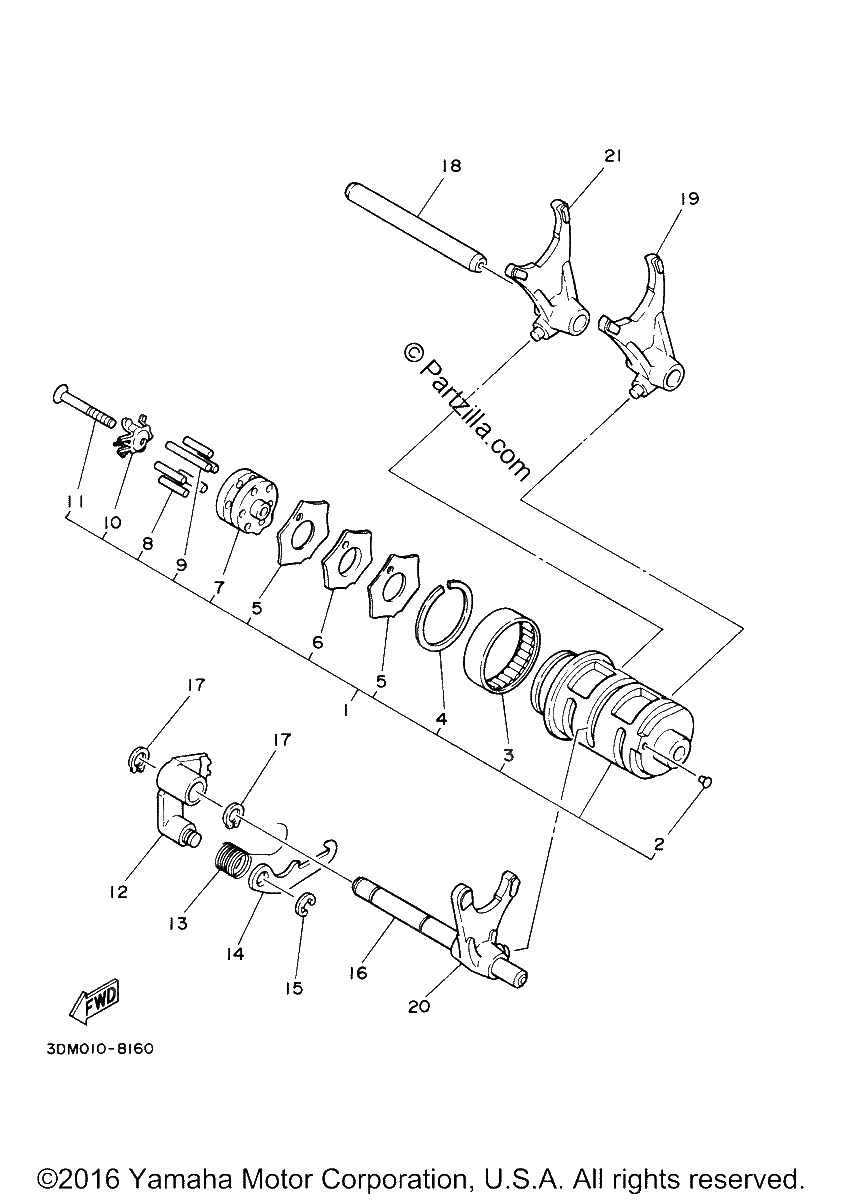 Diagrama de SHIFT CAM FORK