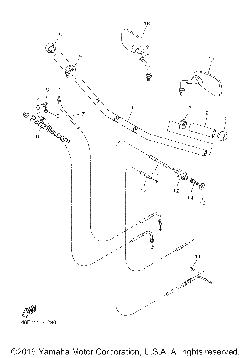 Diagrama de STEERING HANDLE CABLE