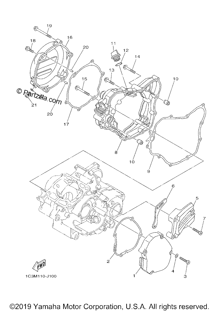 Diagrama de CRANKCASE COVER 1