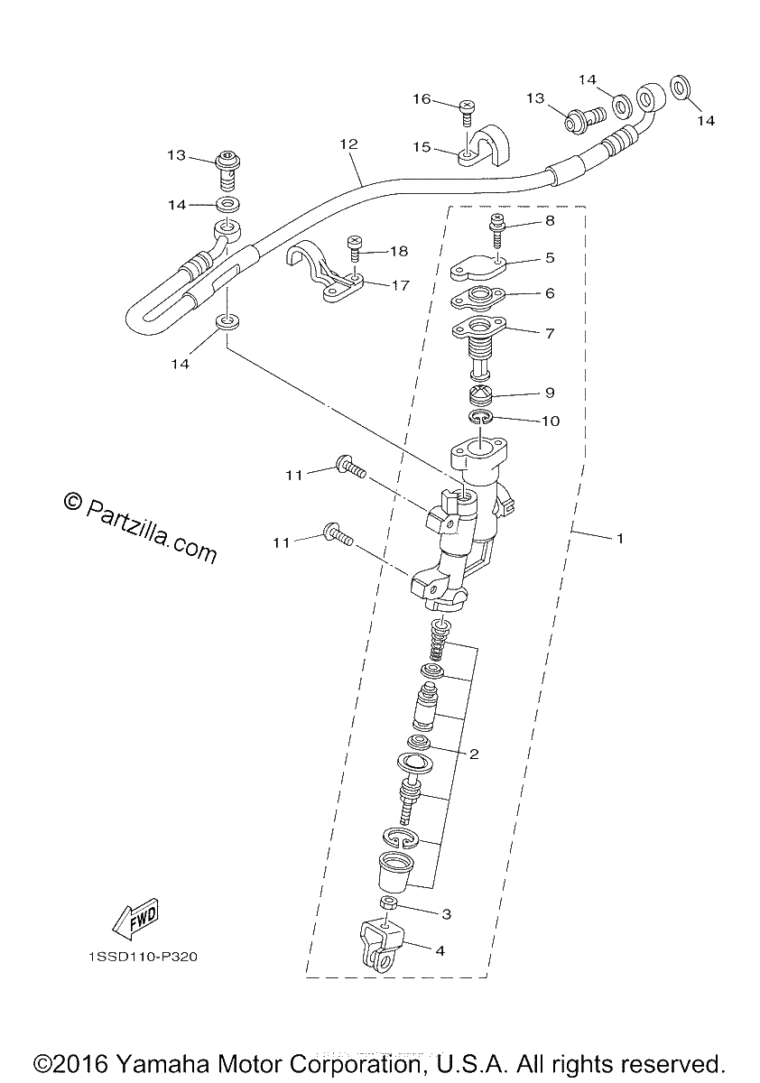 Diagrama de REAR MASTER CYLINDER