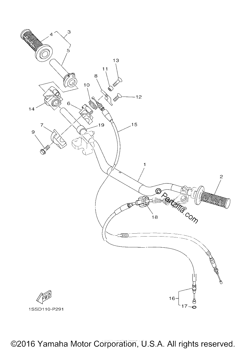 Diagrama de STEERING HANDLE CABLE