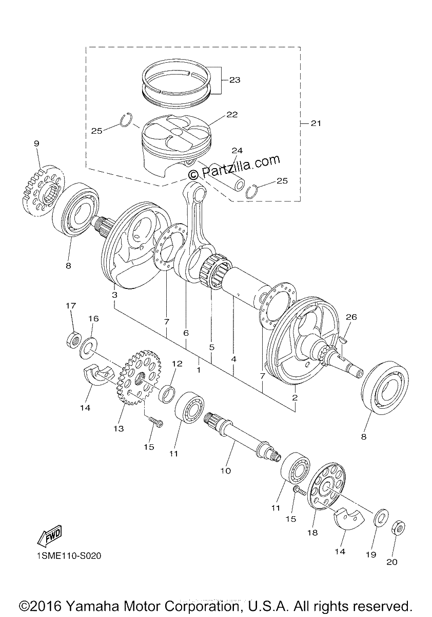 Diagrama de CRANKSHAFT PISTON