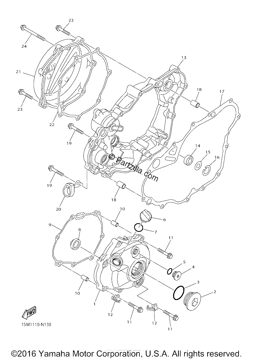 Diagrama de CRANKCASE COVER 1