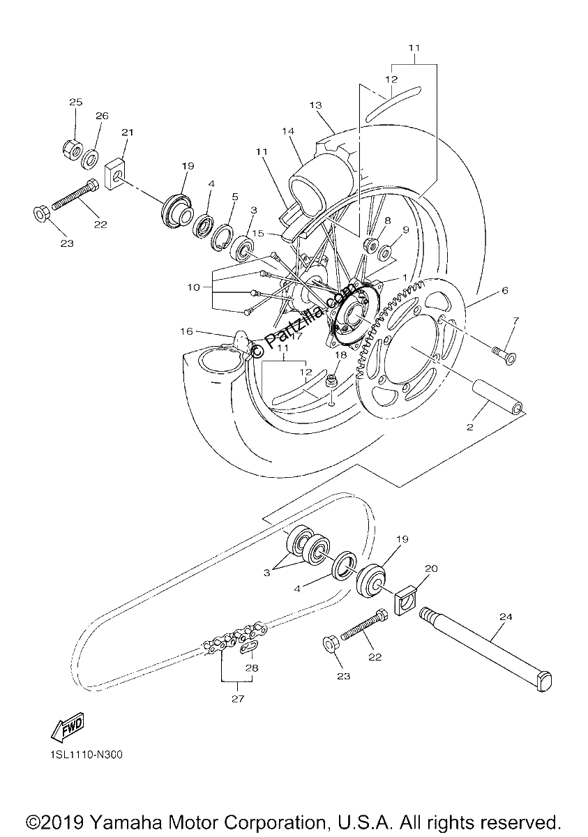 Diagrama de REAR WHEEL