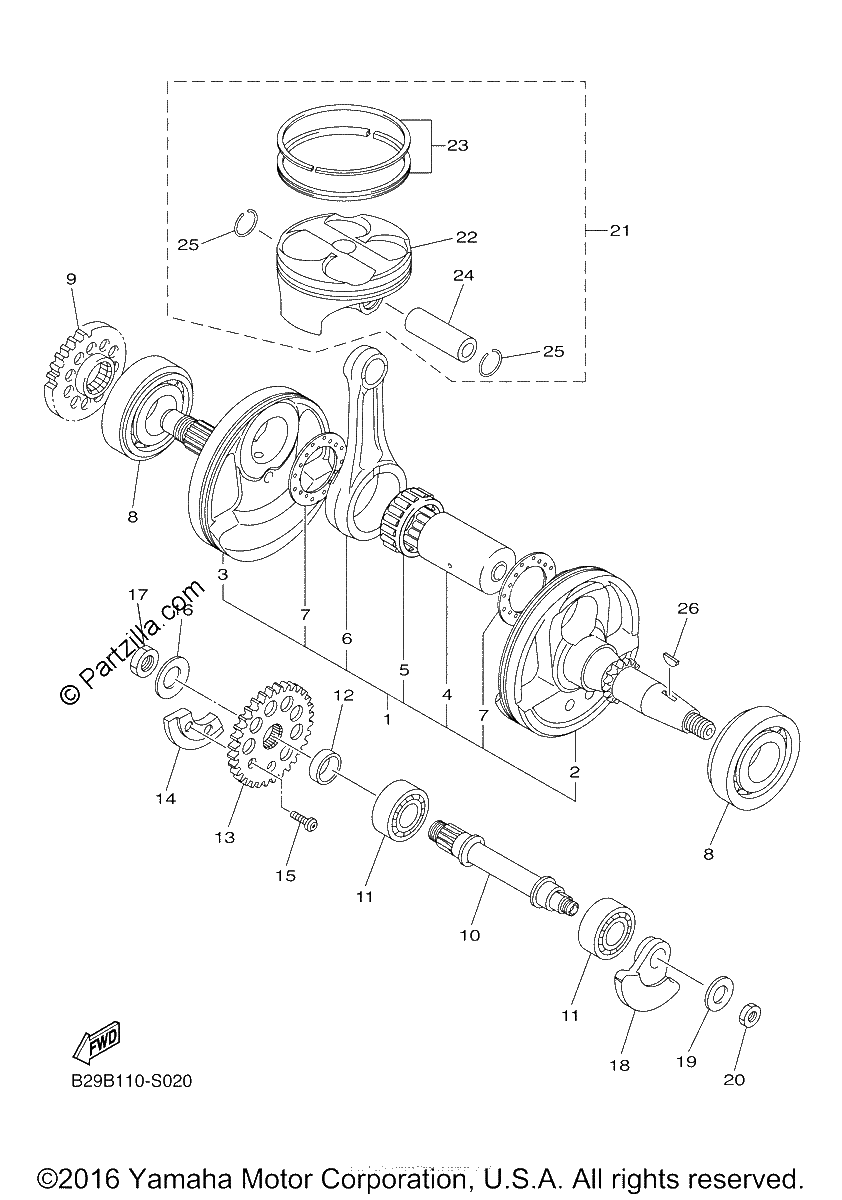 Diagrama de CRANKSHAFT PISTON