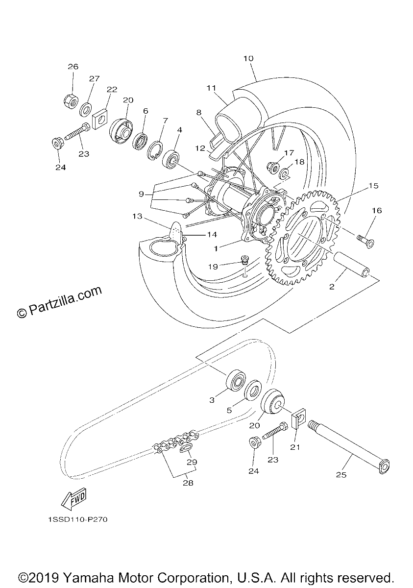 Diagrama de REAR WHEEL