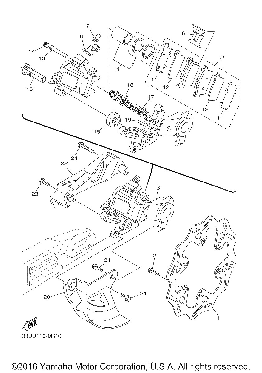 Diagrama de REAR BRAKE CALIPER