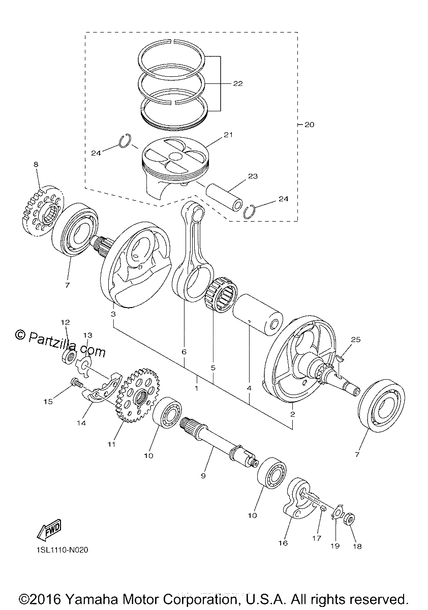 Diagrama de CRANKSHAFT PISTON