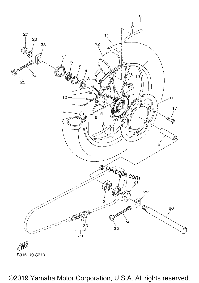 Diagrama de REAR WHEEL
