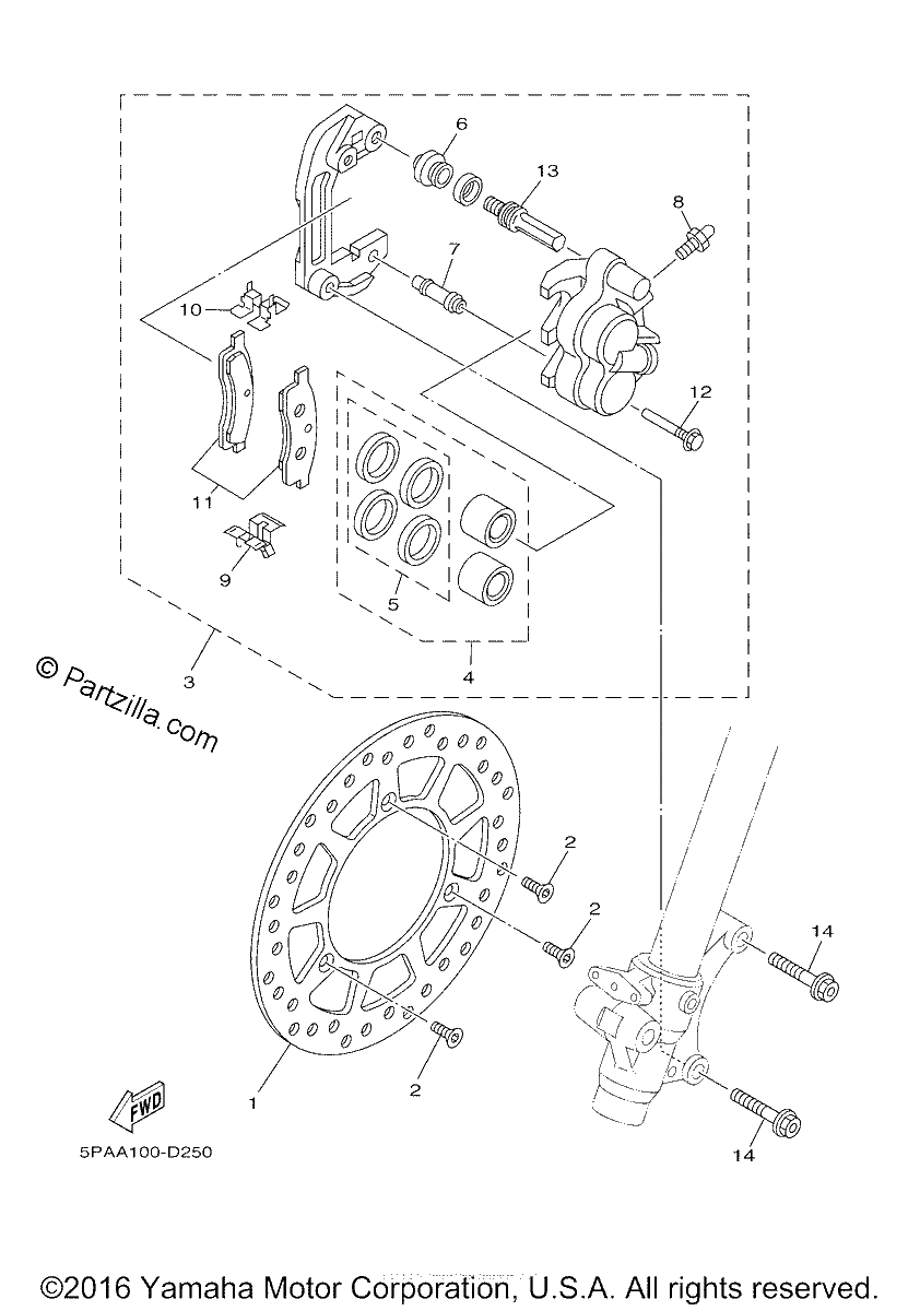 Diagrama de FRONT BRAKE CALIPER