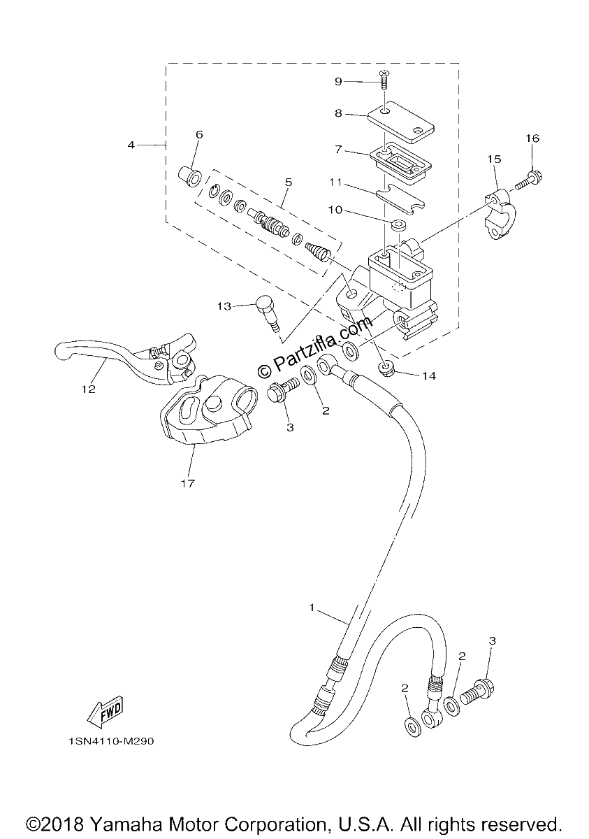 Diagrama de FRONT MASTER CYLINDER
