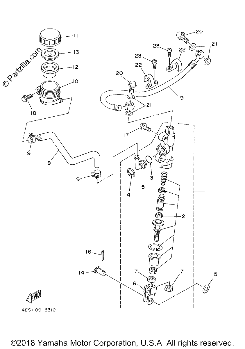 Diagrama de REAR MASTER CYLINDER