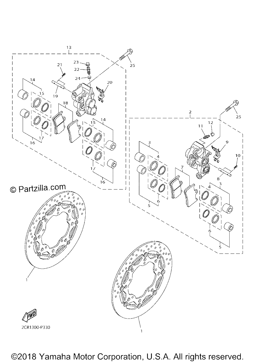 Diagrama de FRONT BRAKE CALIPER