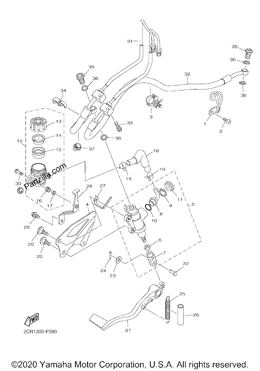 Diagrama de REAR MASTER CYLINDER