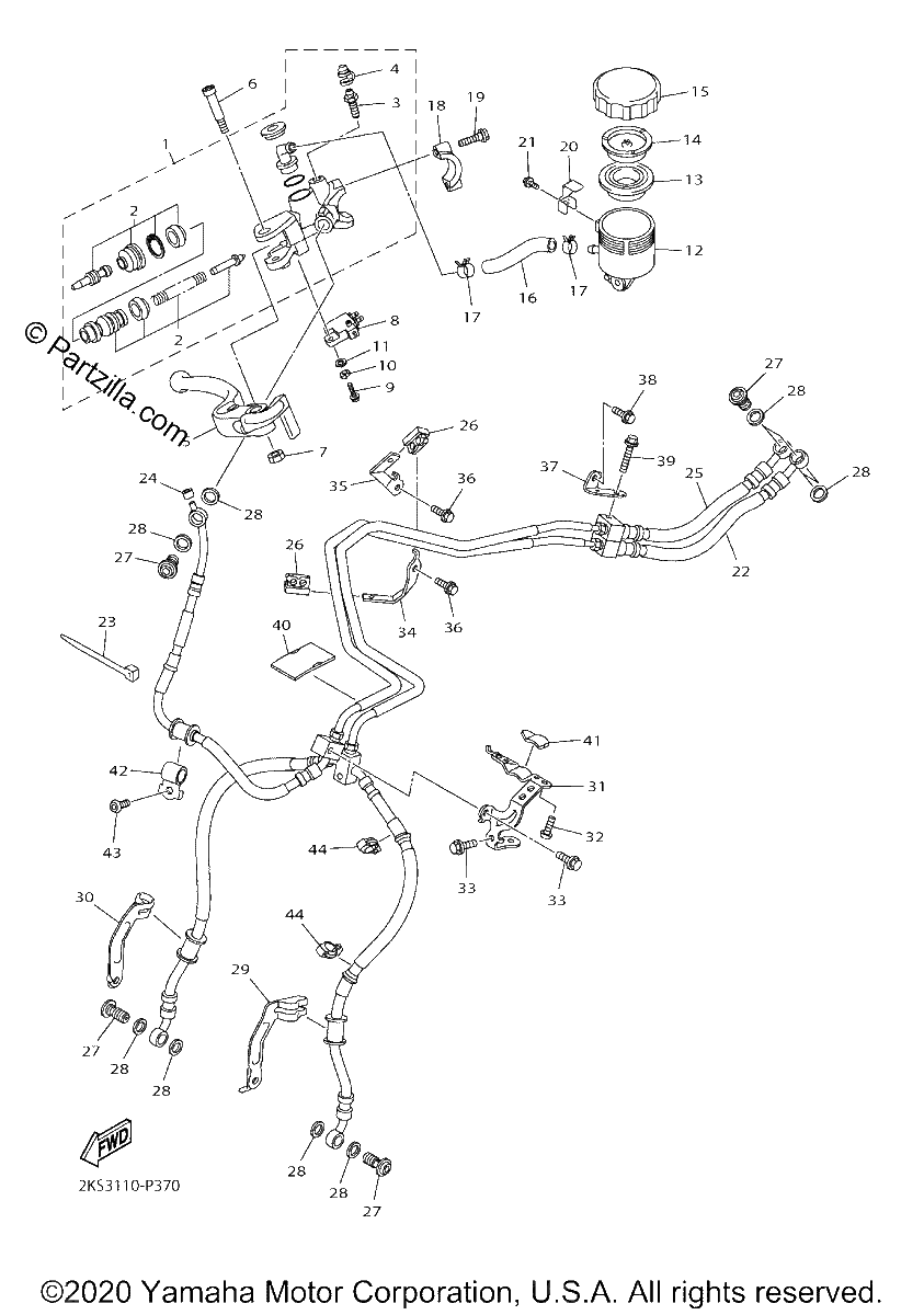 Diagrama de FRONT MASTER CYLINDER