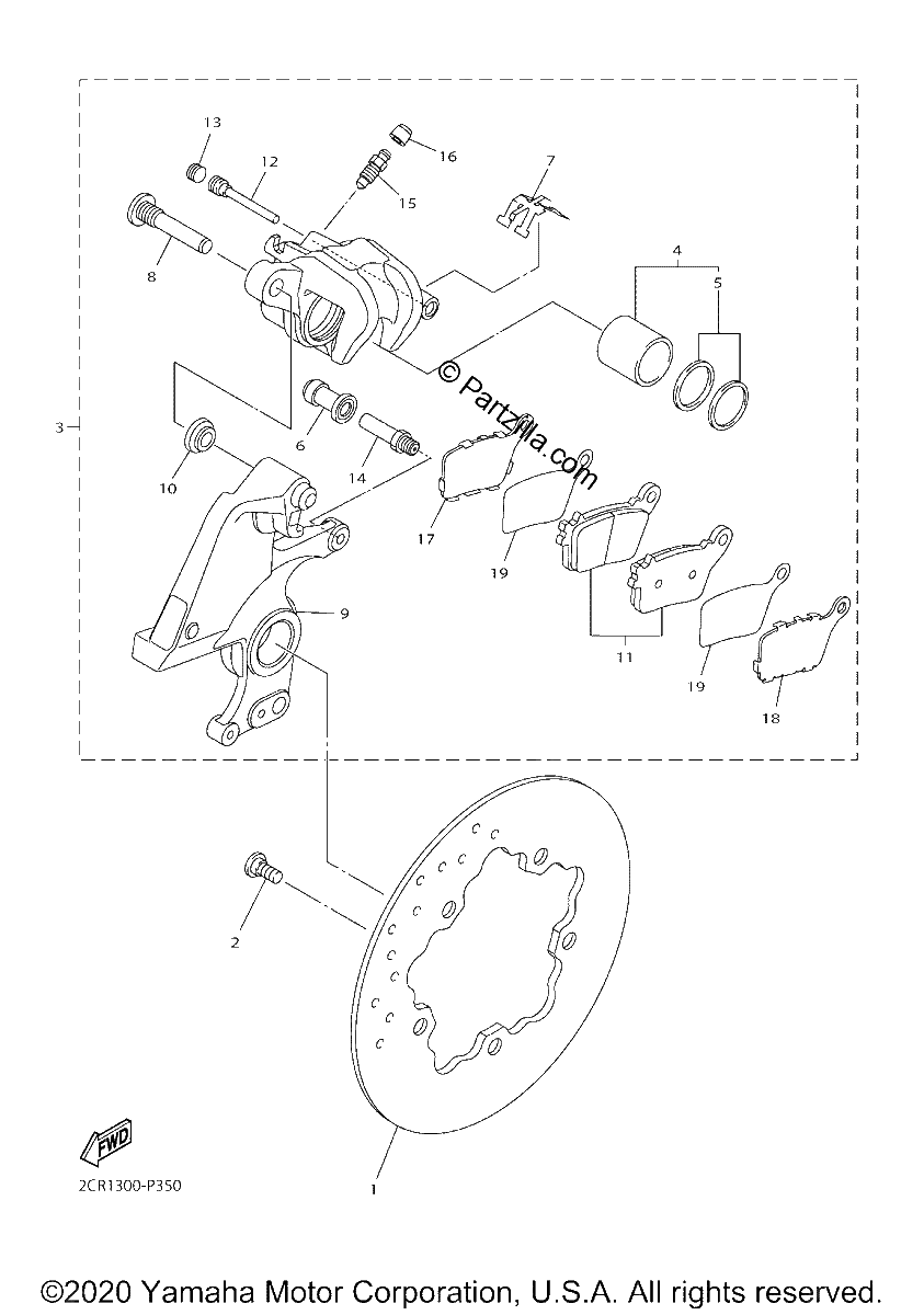 Diagrama de REAR BRAKE CALIPER