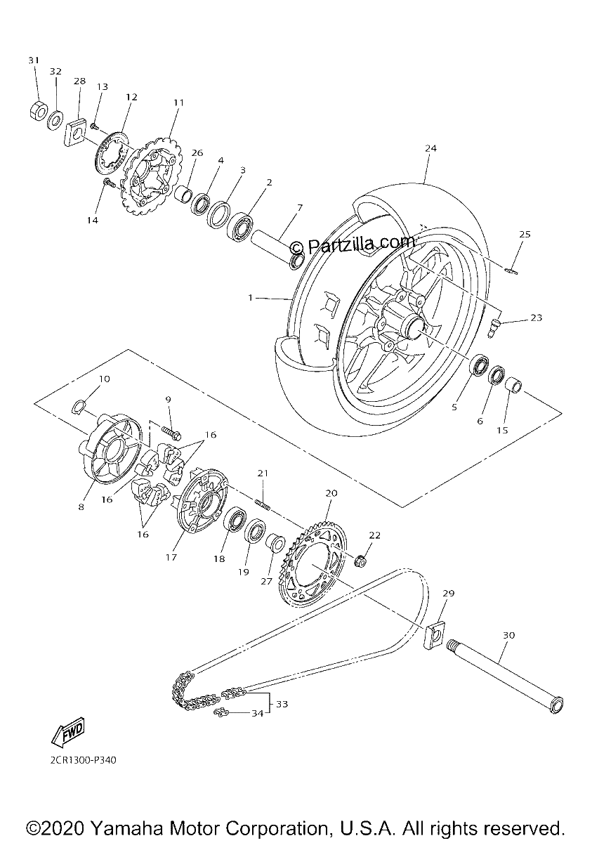 Diagrama de REAR WHEEL