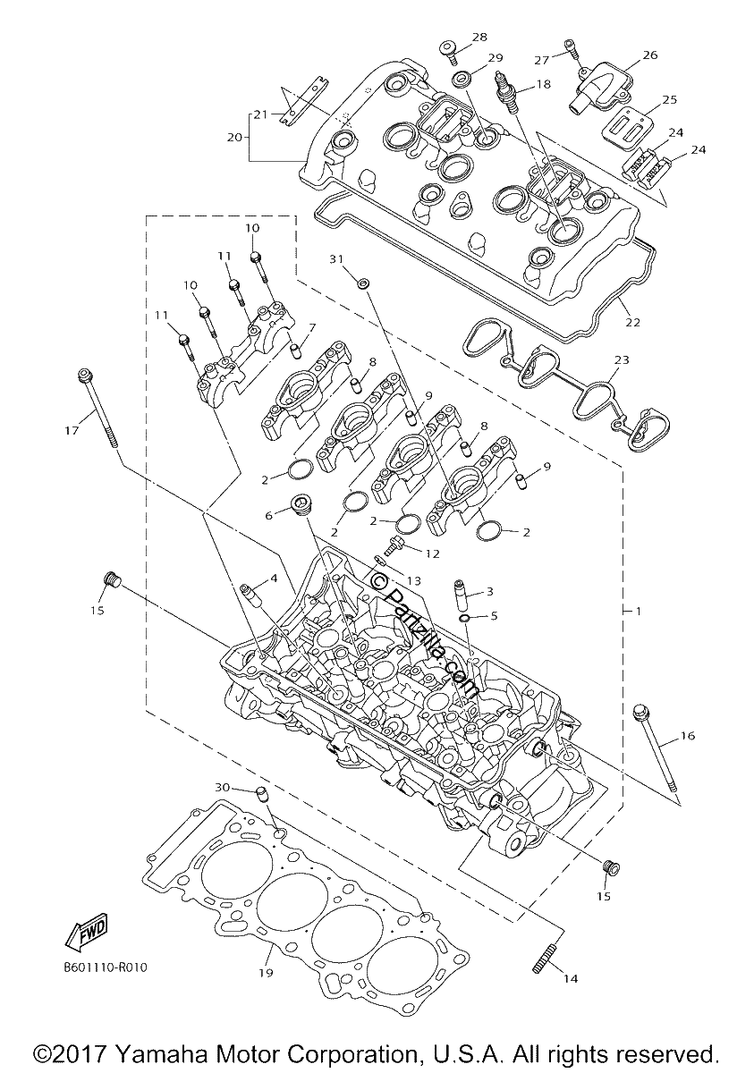 Diagrama de CYLINDER HEAD