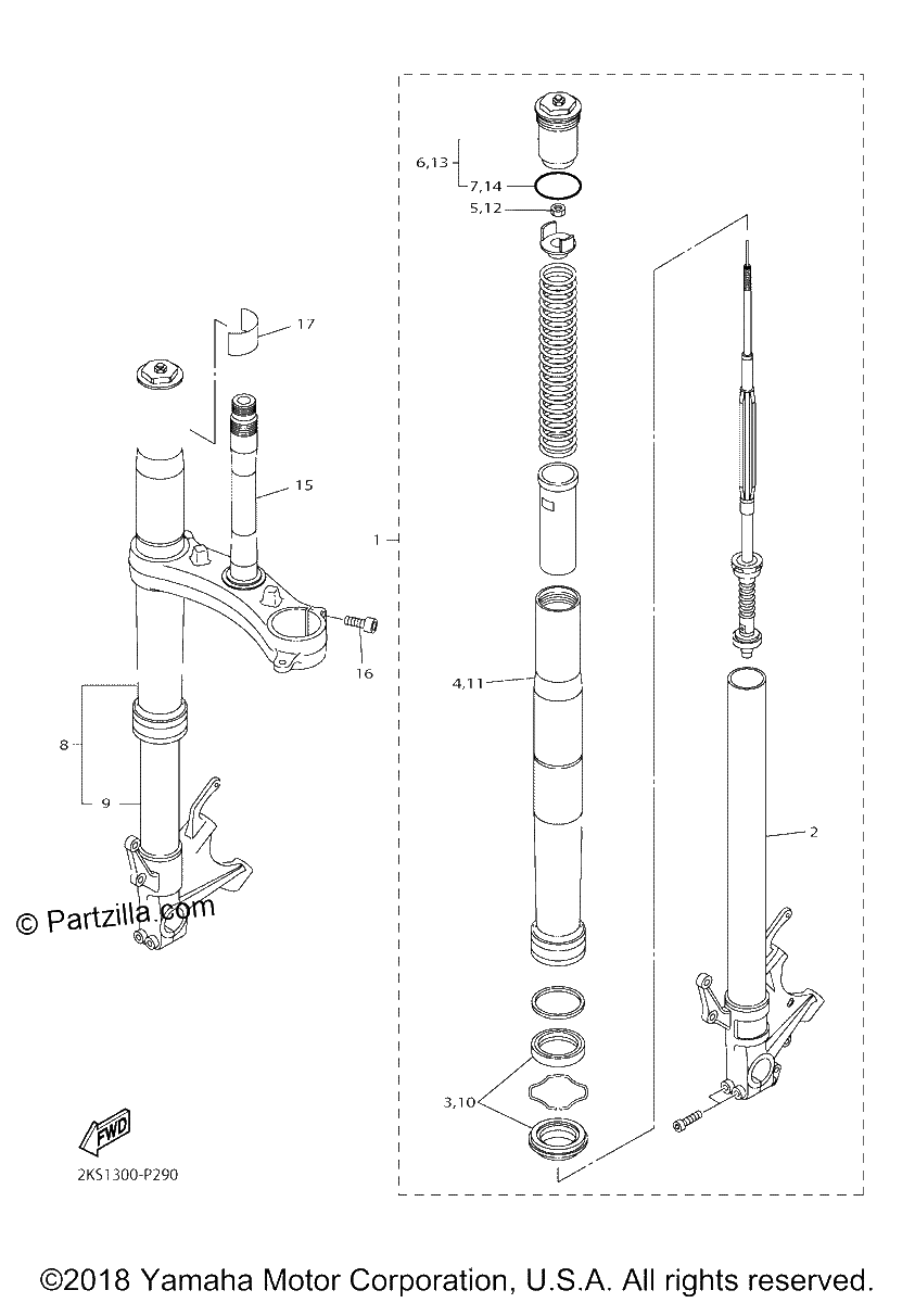 Diagrama de FRONT FORK