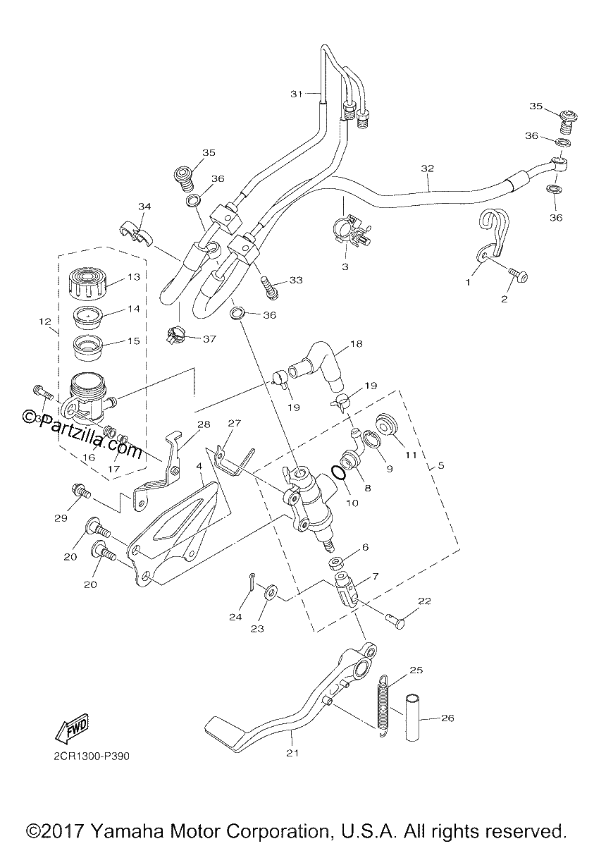 Diagrama de REAR MASTER CYLINDER