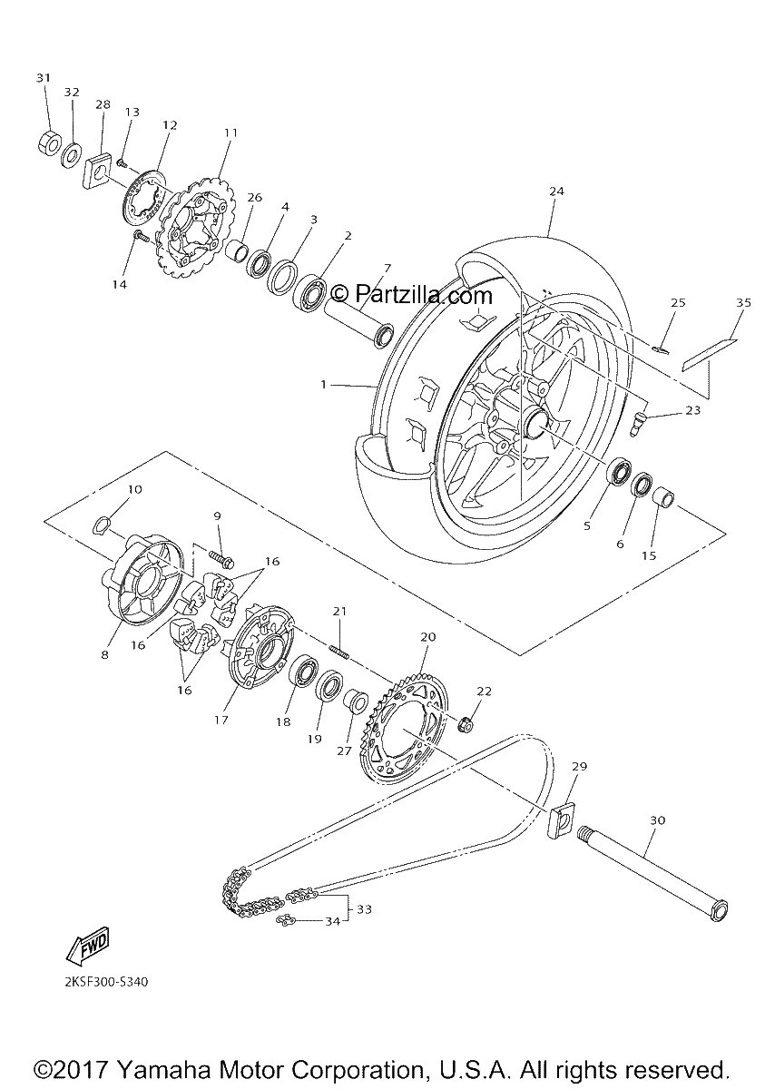 Diagrama de REAR WHEEL