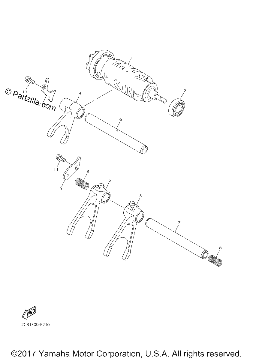 Diagrama de SHIFT CAM FORK