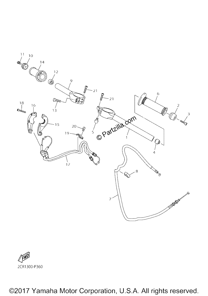 Diagrama de STEERING HANDLE CABLE