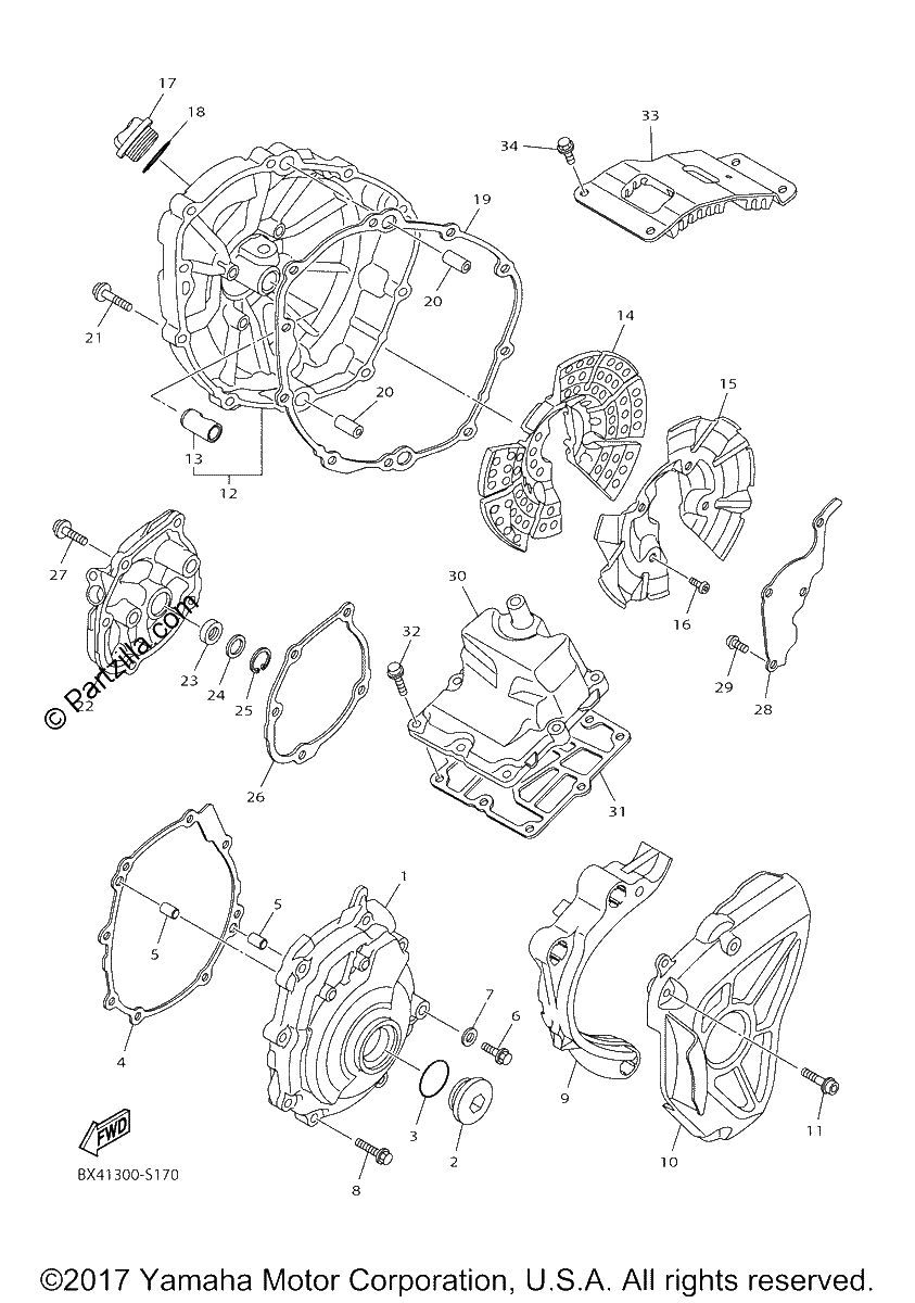 Diagrama de CRANKCASE COVER 1