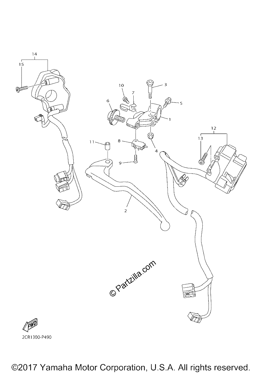 Diagrama de HANDLE SWITCH LEVER