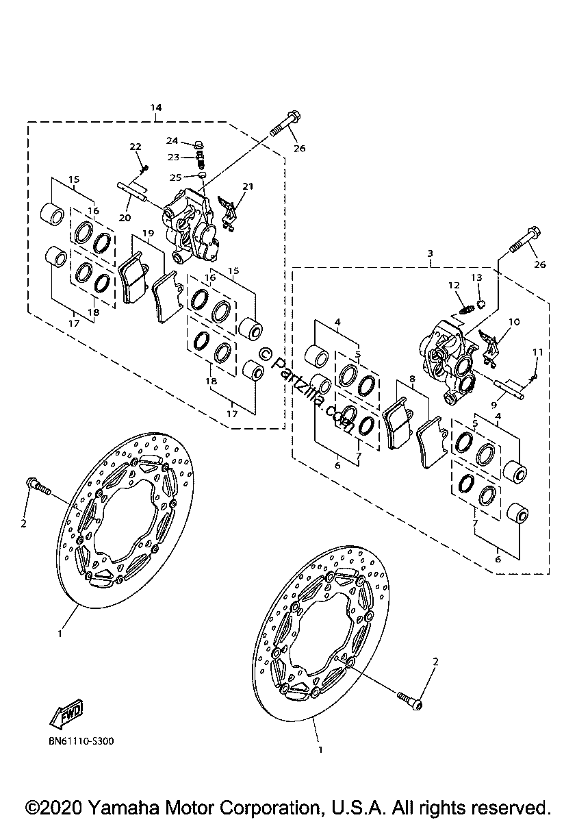 Diagrama de FRONT BRAKE CALIPER
