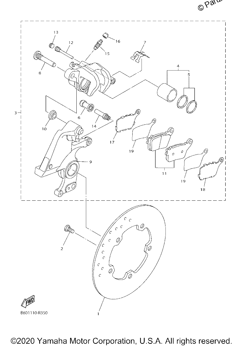 Diagrama de REAR BRAKE CALIPER