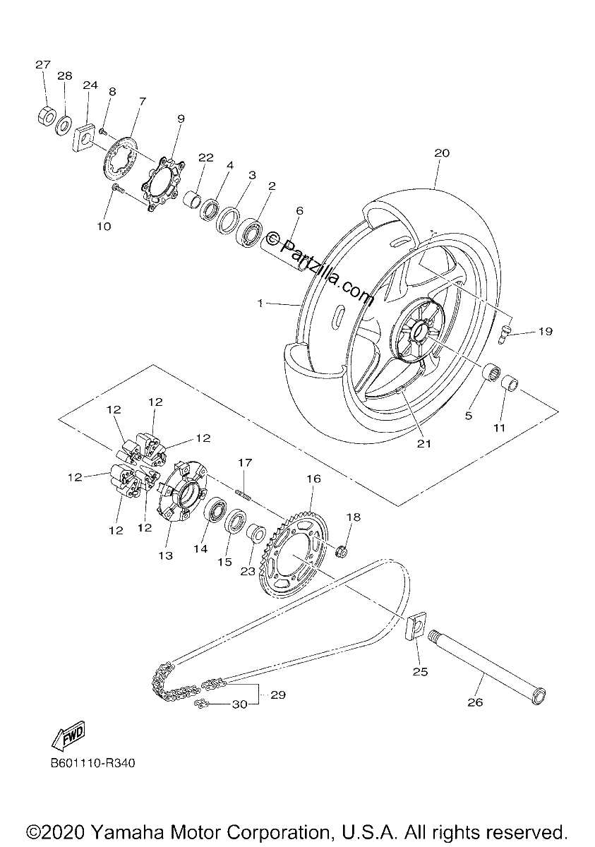 Diagrama de REAR WHEEL