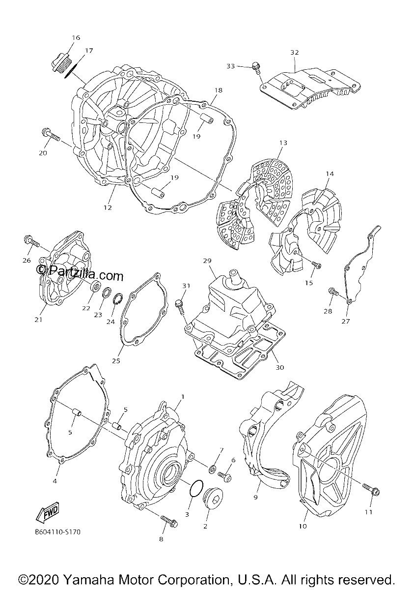 Diagrama de CRANKCASE COVER 1