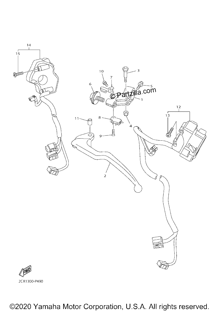Diagrama de HANDLE SWITCH LEVER