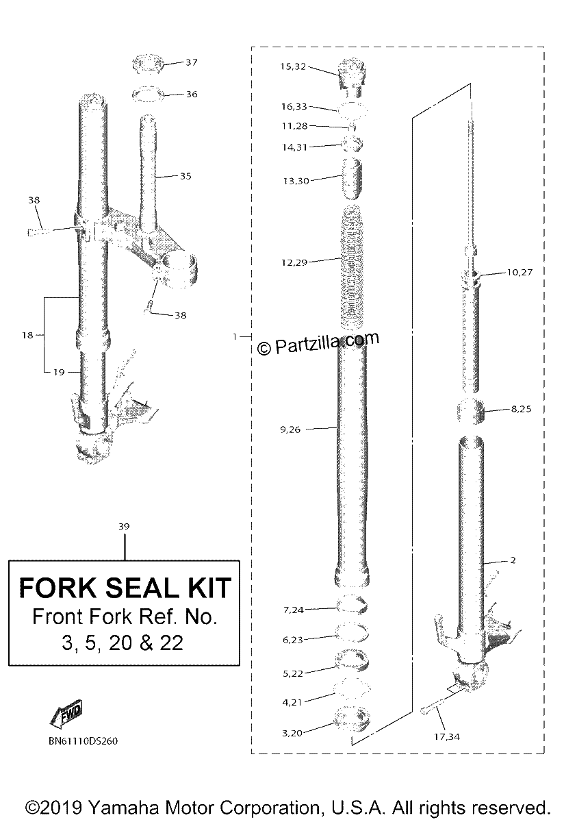 Diagrama de FRONT FORK