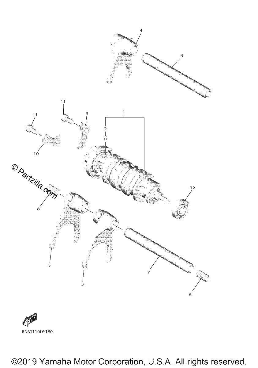 Diagrama de SHIFT CAM FORK
