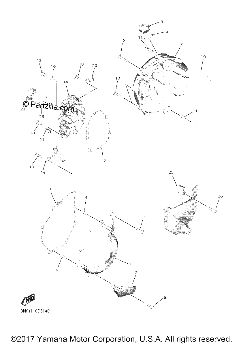 Diagrama de CRANKCASE COVER 1