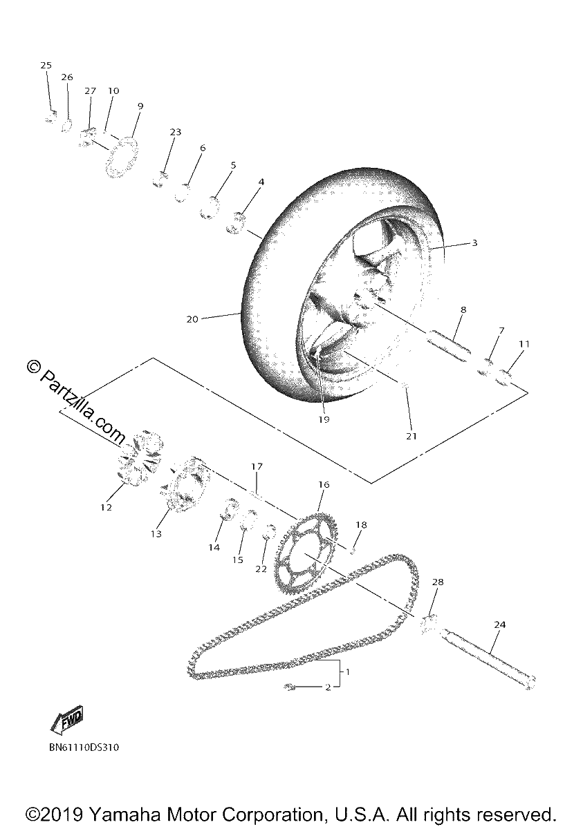 Diagrama de REAR WHEEL