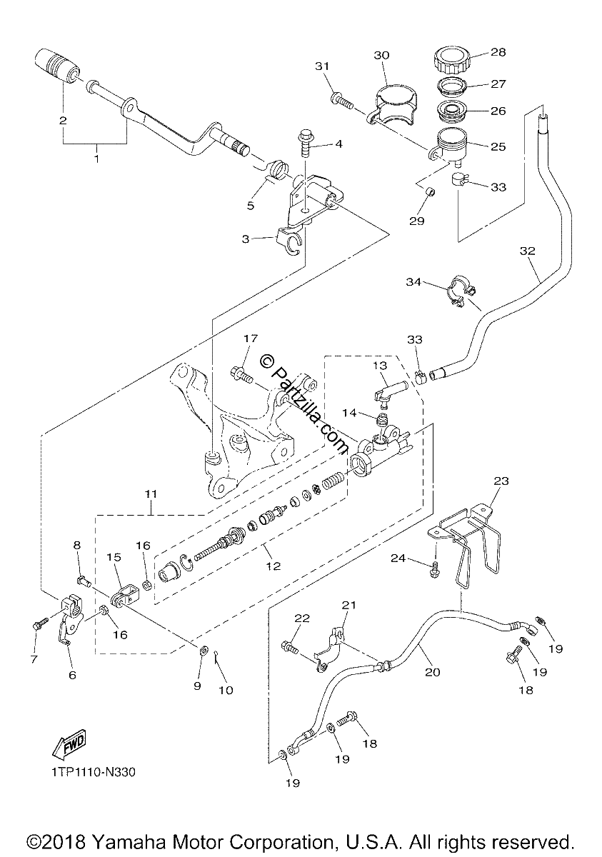 Diagrama de REAR MASTER CYLINDER