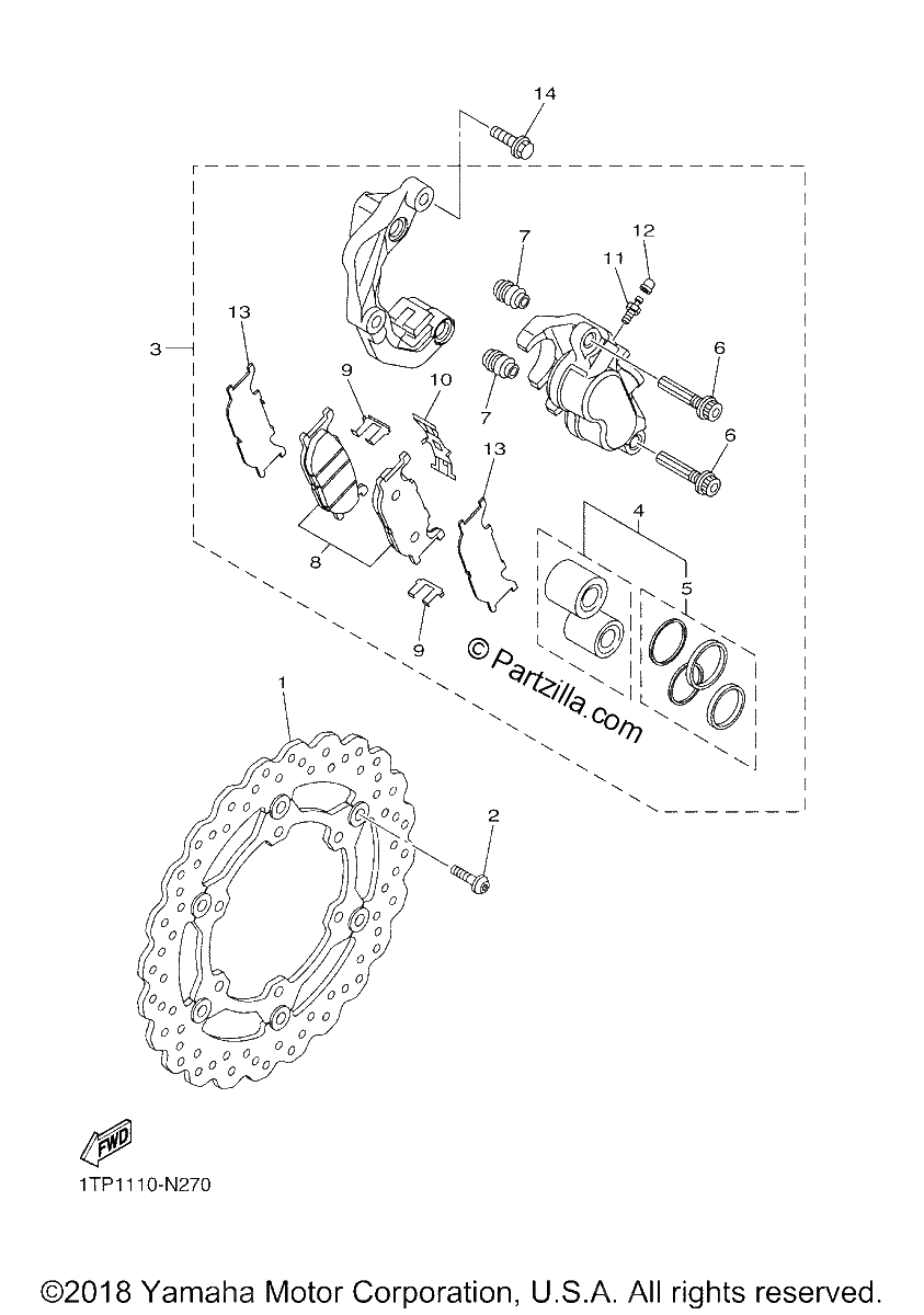 Diagrama de FRONT BRAKE CALIPER
