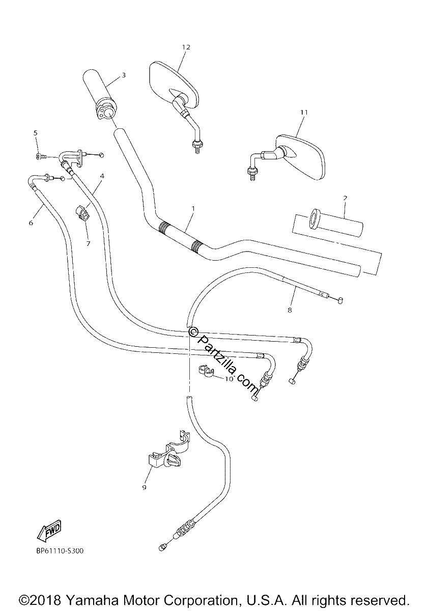 Diagrama de STEERING HANDLE CABLE