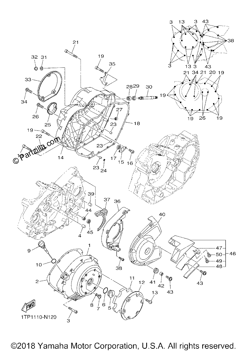 Diagrama de CRANKCASE COVER 1