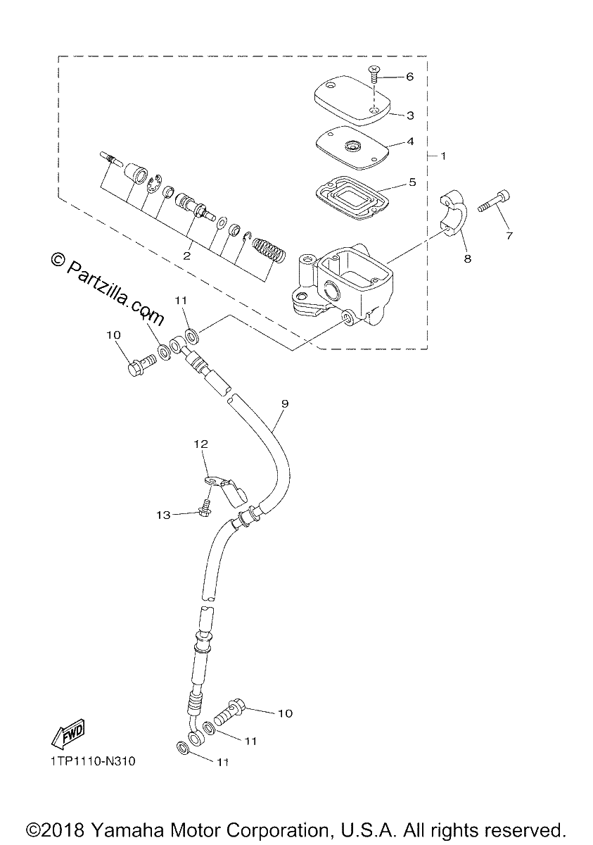 Diagrama de FRONT MASTER CYLINDER