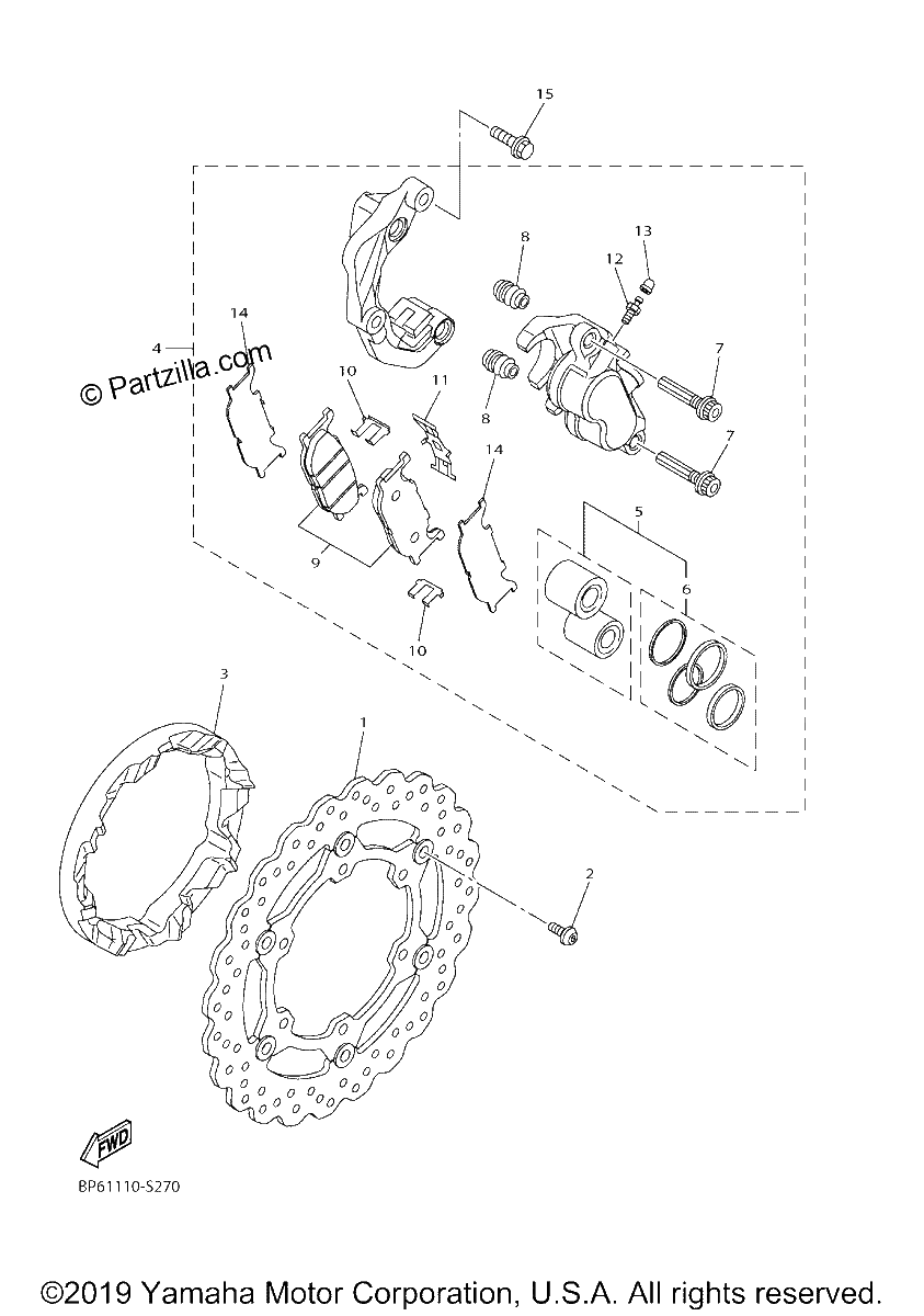 Diagrama de FRONT BRAKE CALIPER