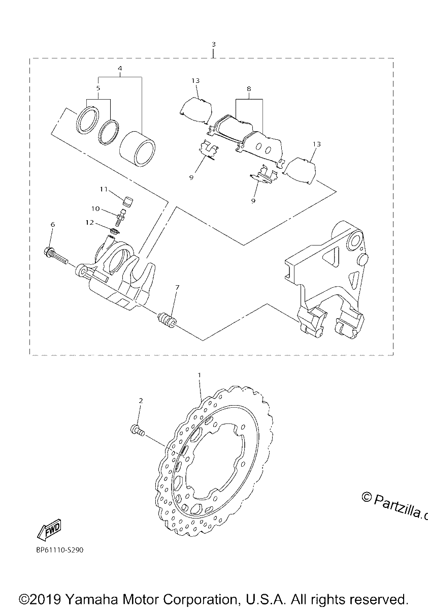 Diagrama de REAR BRAKE CALIPER